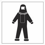 Hazard Symbol Decal - Protective Suit - 1"